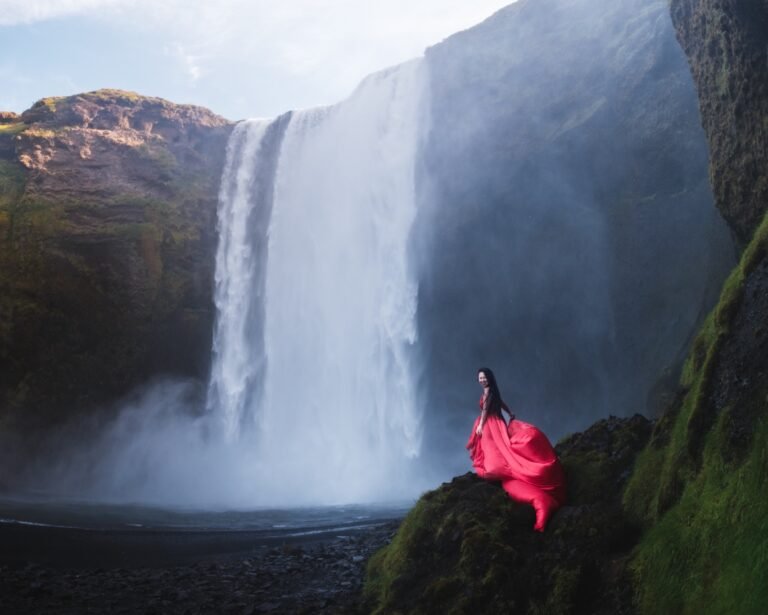 Flying Dress Shoot in the Land of Fire and Ice