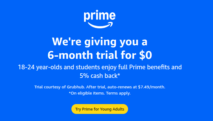 Amazon Prime For Young Adults + Prime Access (Discounted Prime Programs!)