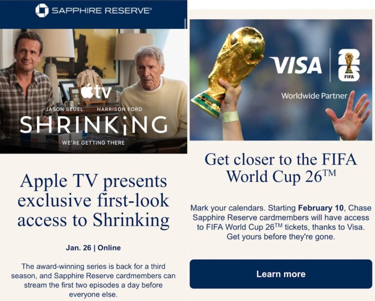 Chase Sapphire Reserve Exclusive Benefits Alert: Access to FIFA World Cup 26 Tickets Starting 2/10/2026 + Early Access To Shrinking Season 3 + Dinner on the Court @ Madison Square Garden and Chase Center