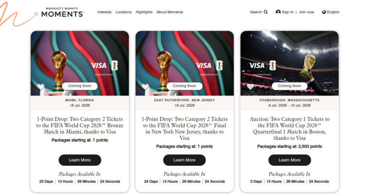 Marriott Bonvoy 1 Point Drops: The Last 8 Matches of FIFA World Cup 2026! Here’s All of the Info including Full Match List + Drop Dates