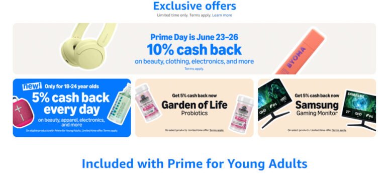 Discounted Amazon Prime + 10% Cash Back for Prime Day…Are You Eligible?